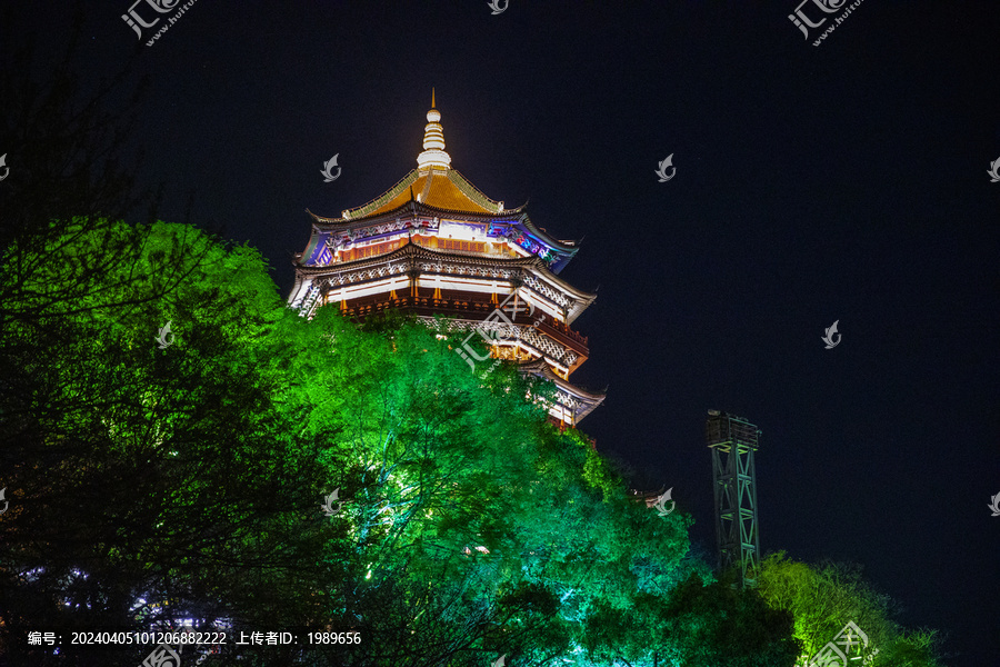 鹰潭北极阁夜景