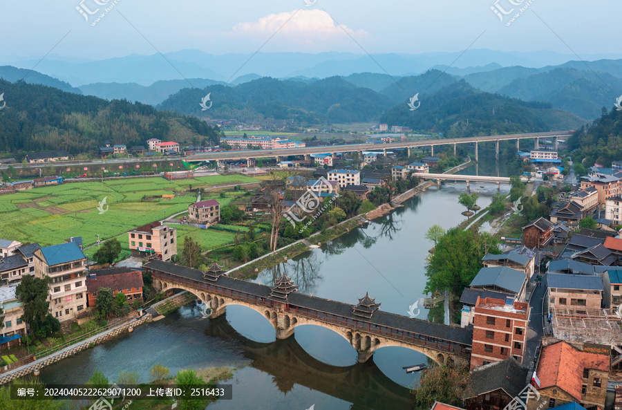 湖南通道春天雨后乡村美丽景象