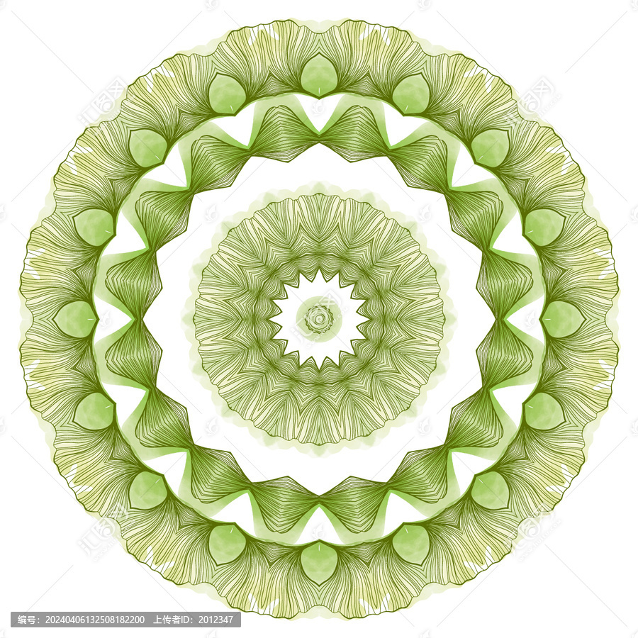 圆形绿色花面图案