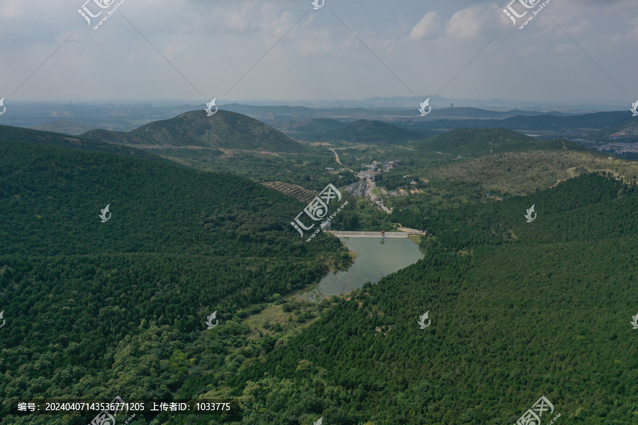 航拍淮北市烈山区龙脊山