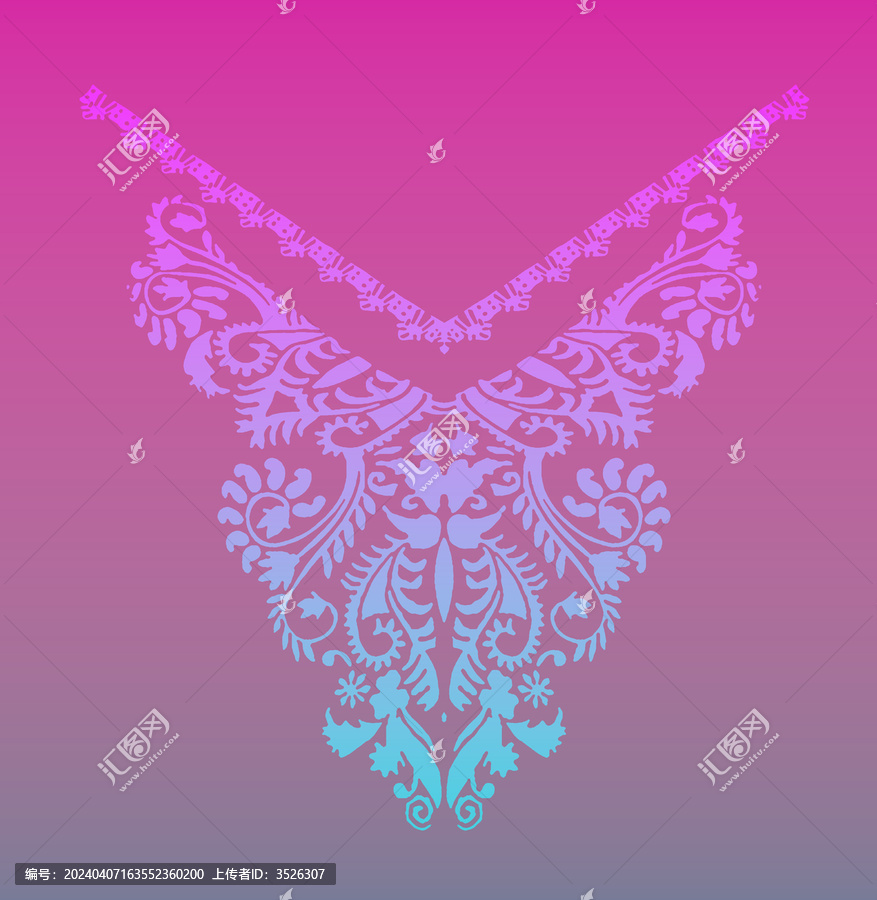 漸變花朵V領(lǐng)