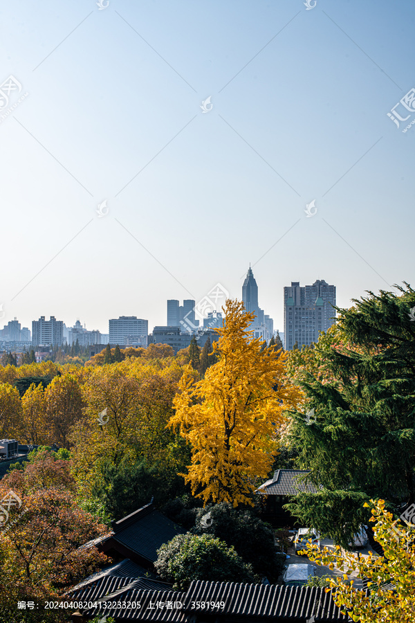 南京秋日鸡鸣寺风景