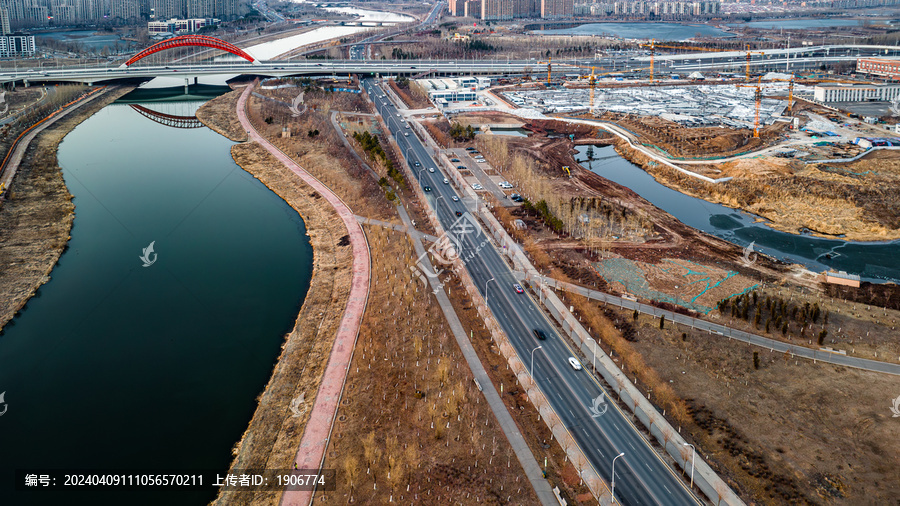 早春的中国长春南溪湿地公园景观