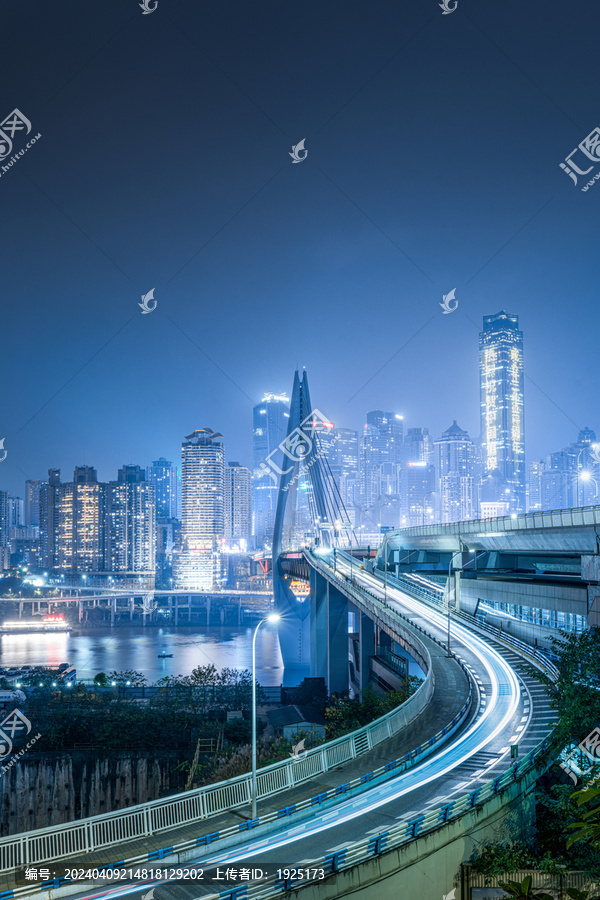 重庆千厮门大桥城市夜景