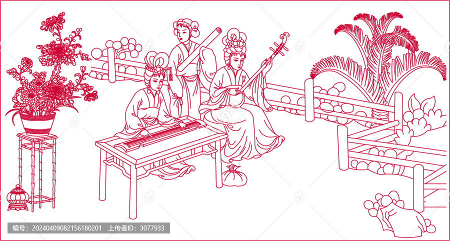 宮廷侍女演奏圖