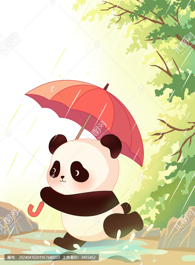 熊貓二十四節氣全套之雨水