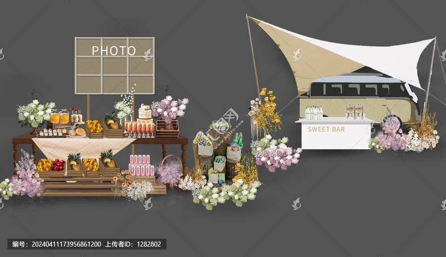 戶外婚禮游園會甜品區(qū)休息區(qū)設計