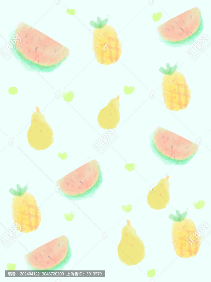 水果圖案卡通清新水彩夏日底紋