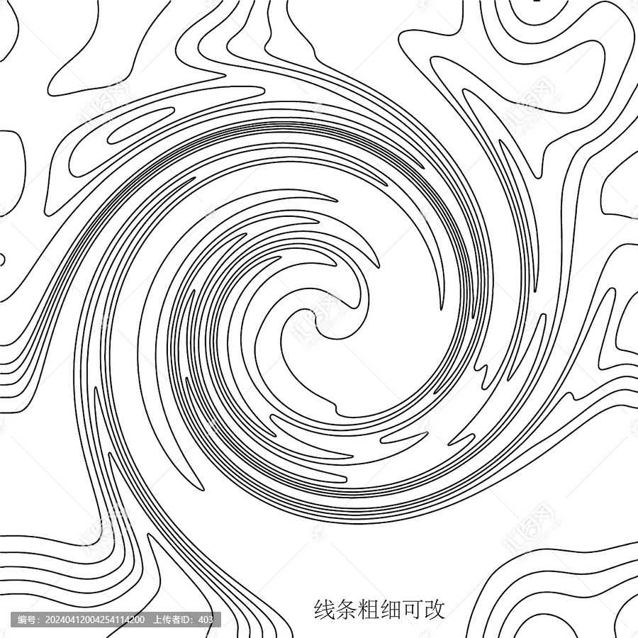 矢量抽像漩渦彎曲線條