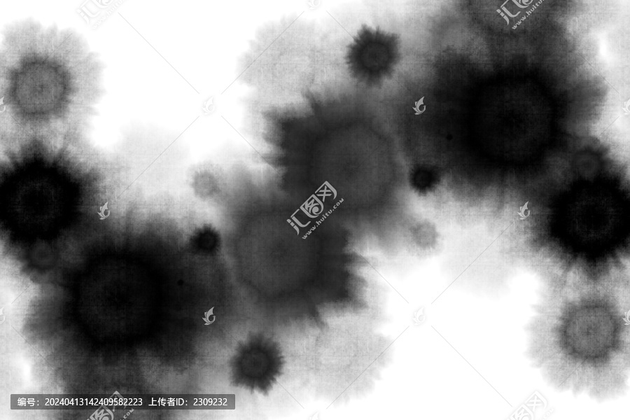 黑白水墨墨点