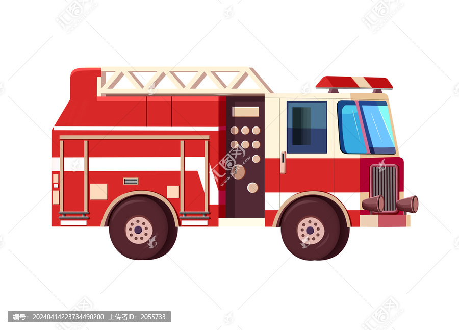 卡通消防車