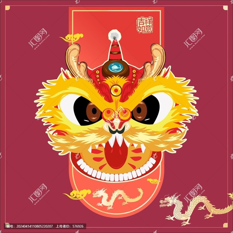 獅頭手繪矢量圖元素