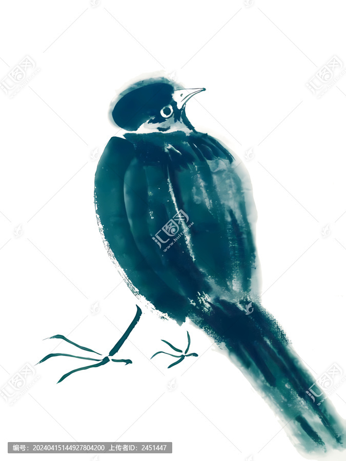 水墨鳥