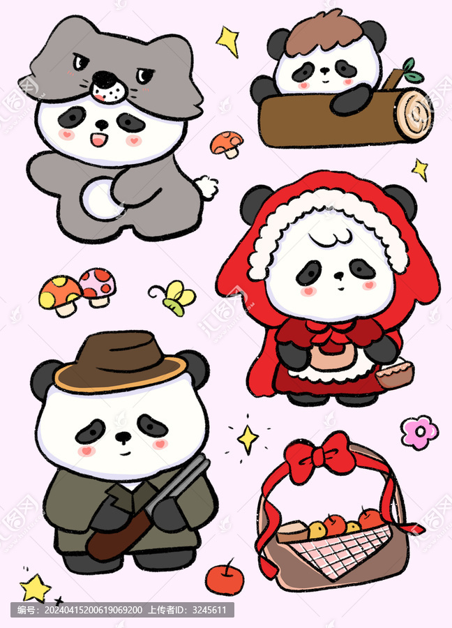 童話里的小紅帽卡通貼紙