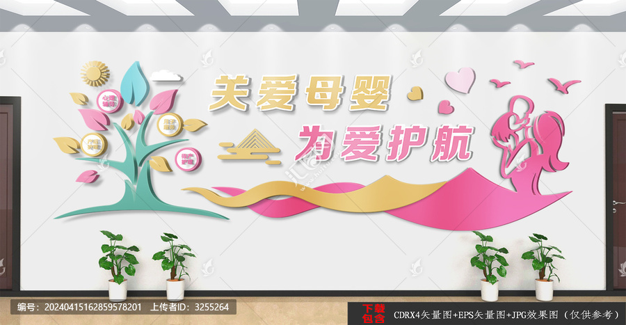 關愛母嬰健康文化墻