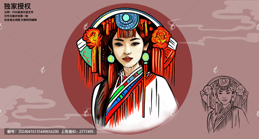 國(guó)潮風(fēng)云南民族插畫
