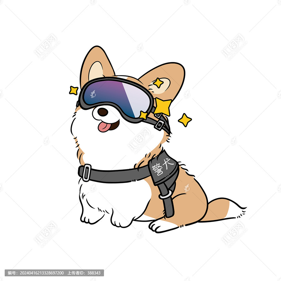 柯基警犬矢量圖