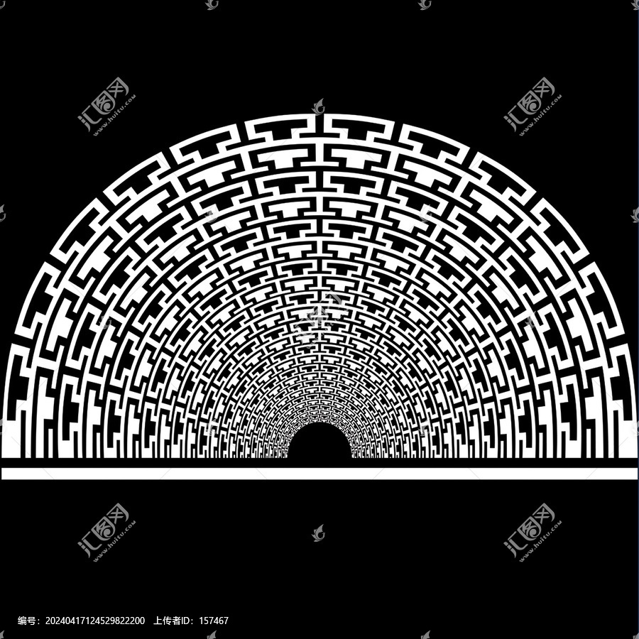 黑白图案隧道通道花纹图案