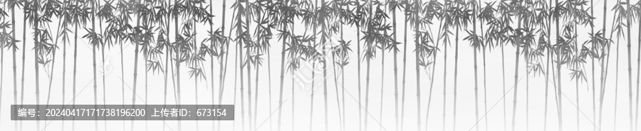 巨幅水墨竹林
