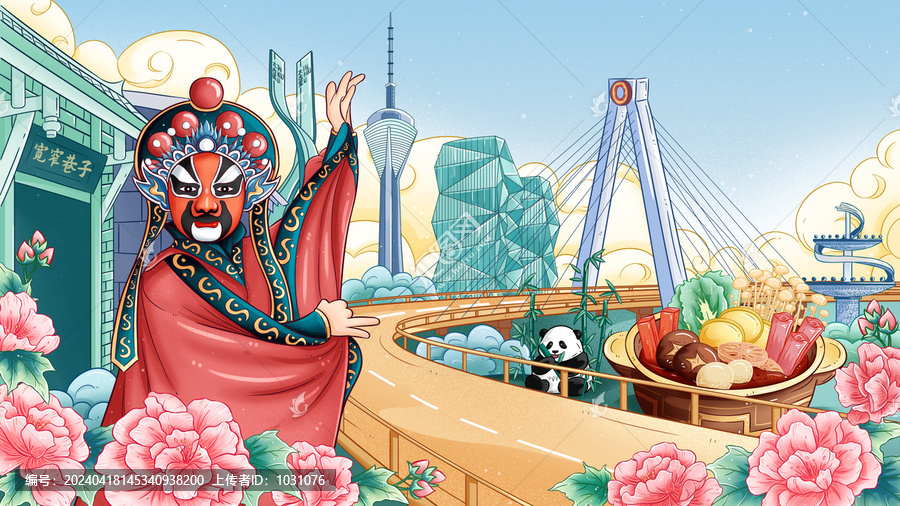 成都城市印象插畫