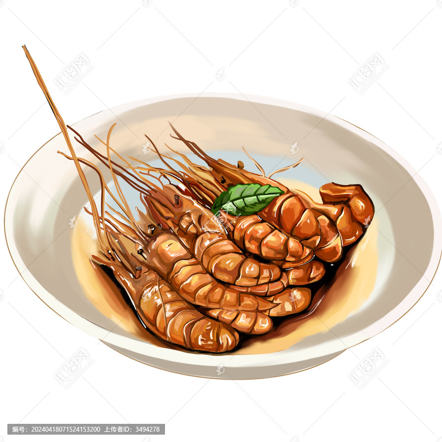 基圍蝦插畫