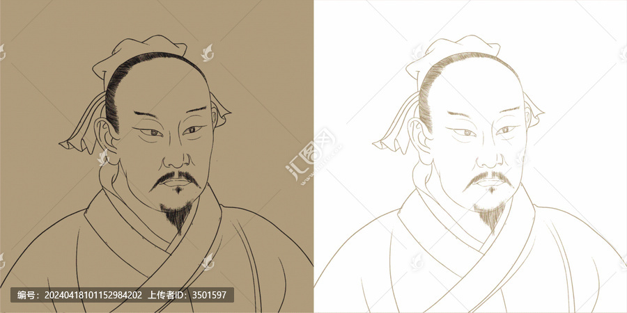 沂國述圣公孔伋子思手繪矢量圖