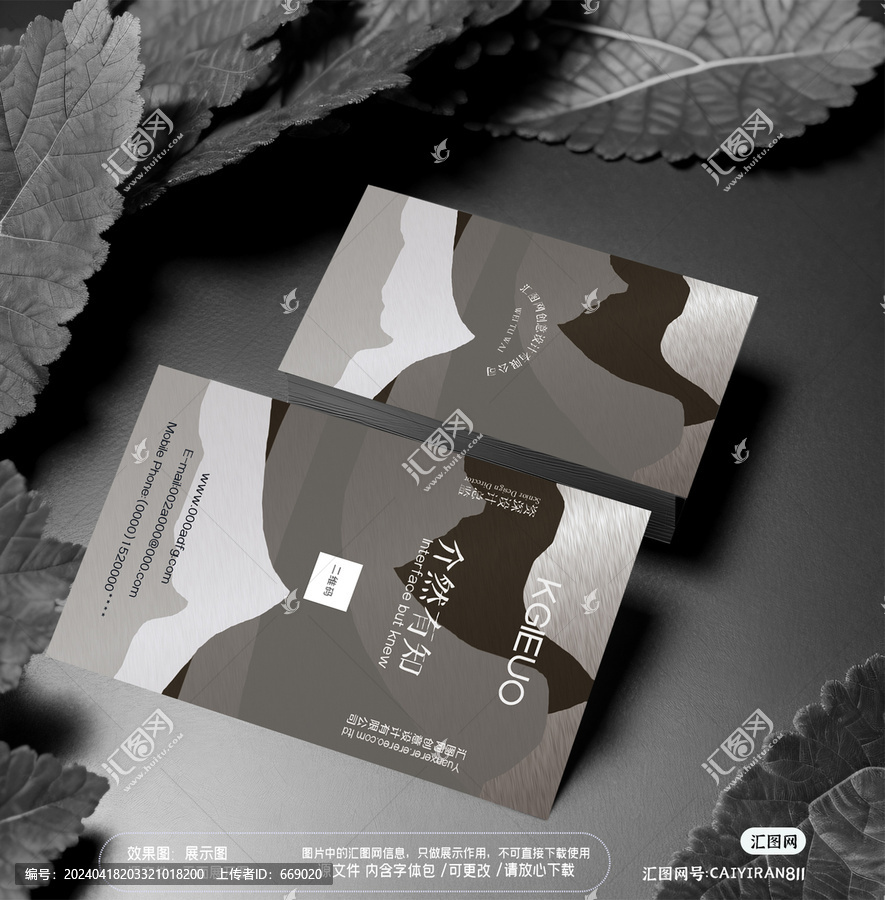 復(fù)古時(shí)尚山水創(chuàng)意名片