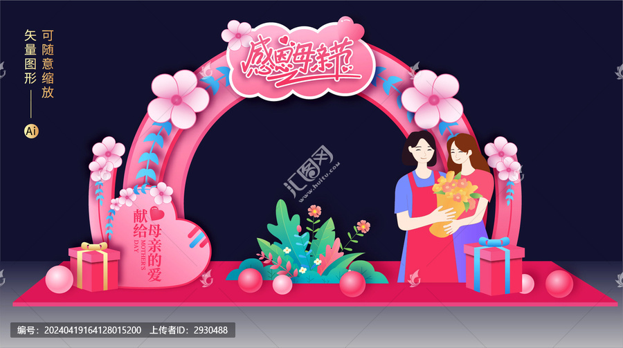 母親節(jié)美陳門頭