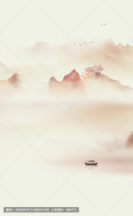 極簡禪意水墨山水