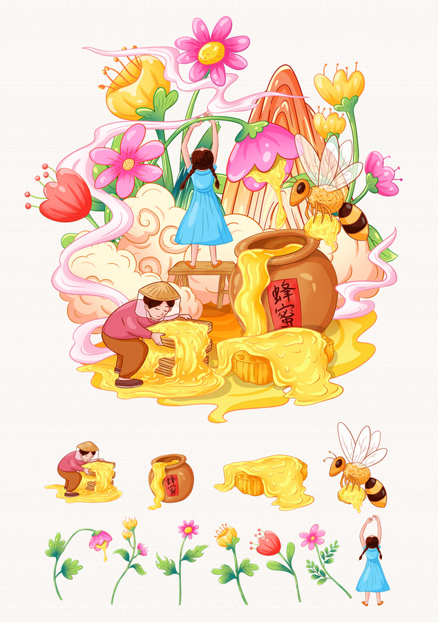 蜂蜜插畫包裝
