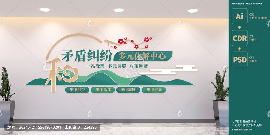 矛盾糾紛多元化解中心文化墻