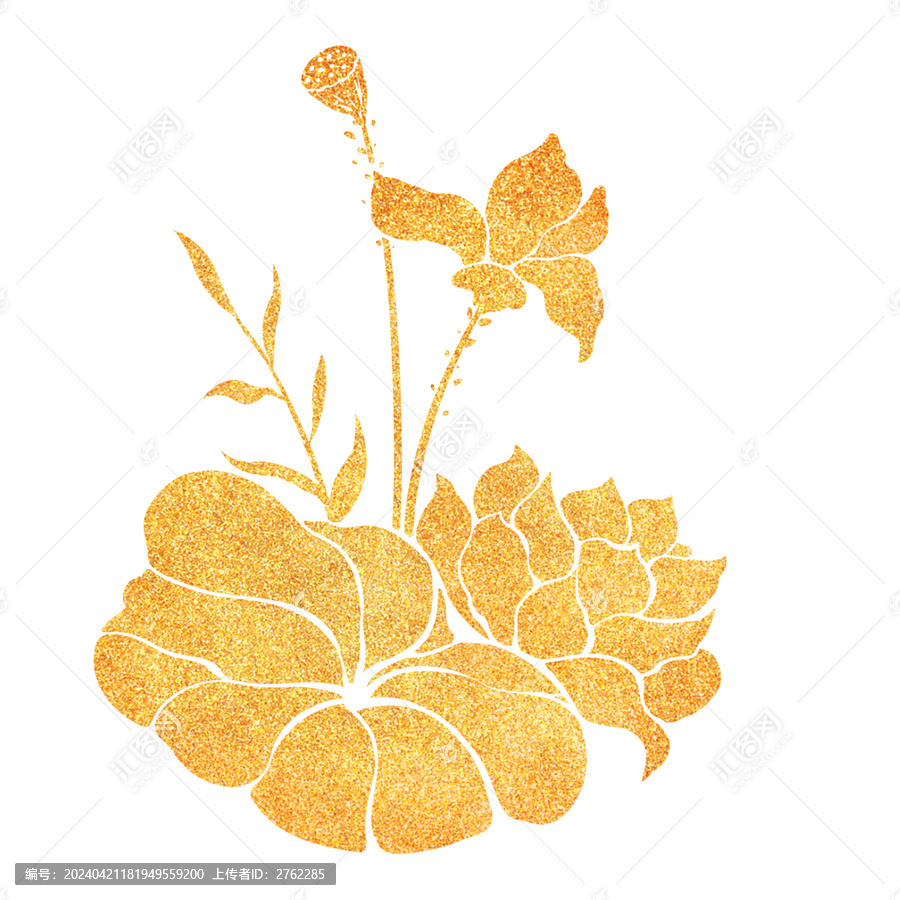 燙金剪紙荷花