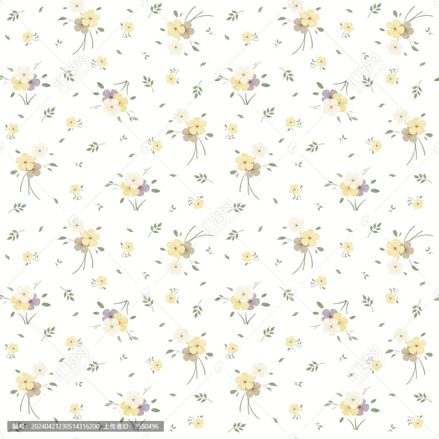 碎花四方連續(xù)印花圖案