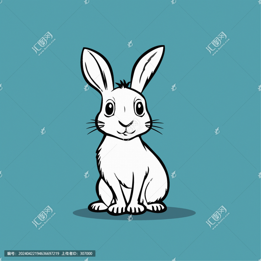 一只可愛的小兔動(dòng)物Q版卡通插畫