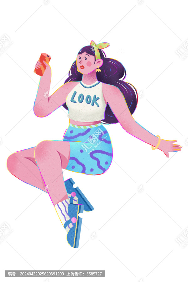 拿著飲料的少女