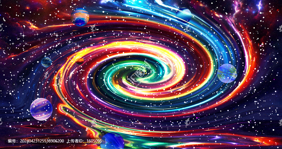 絢麗旋渦宇宙星空壁畫