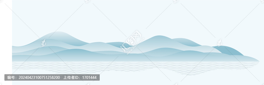 矢量中式山形線條