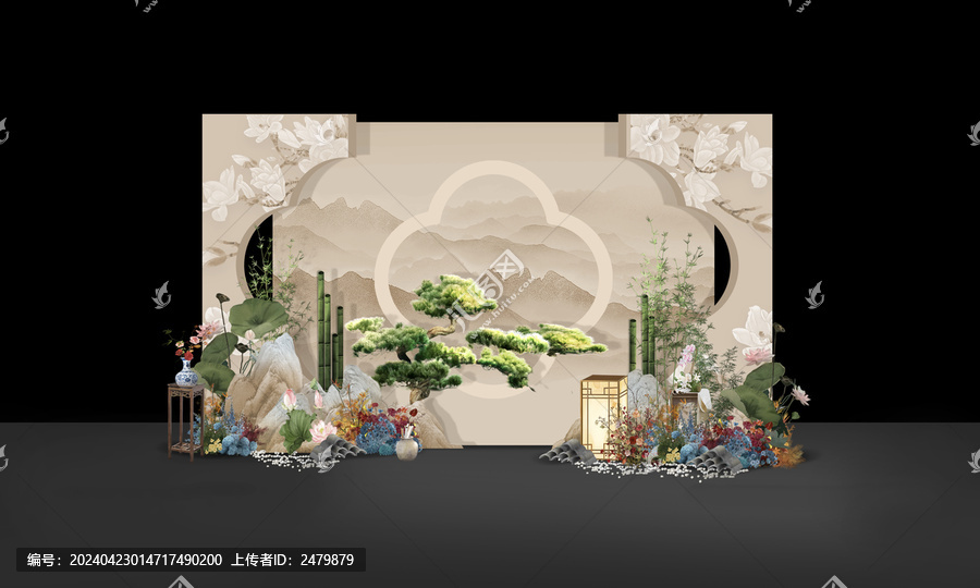 香檳色新中式婚禮效果圖