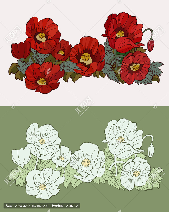虞美人紅色花朵