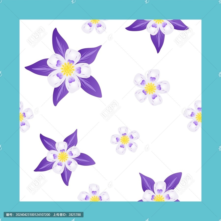 紫色花印花圖案