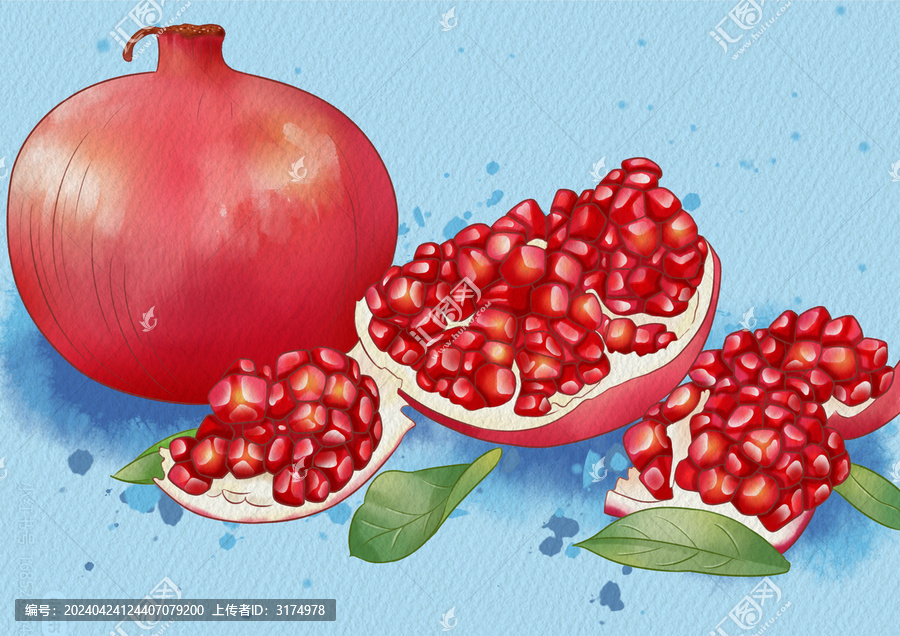 石榴水果包裝插畫(huà)