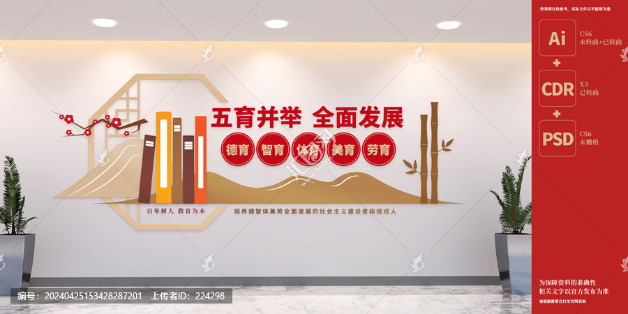 五育并舉全面發(fā)展學(xué)校文化墻