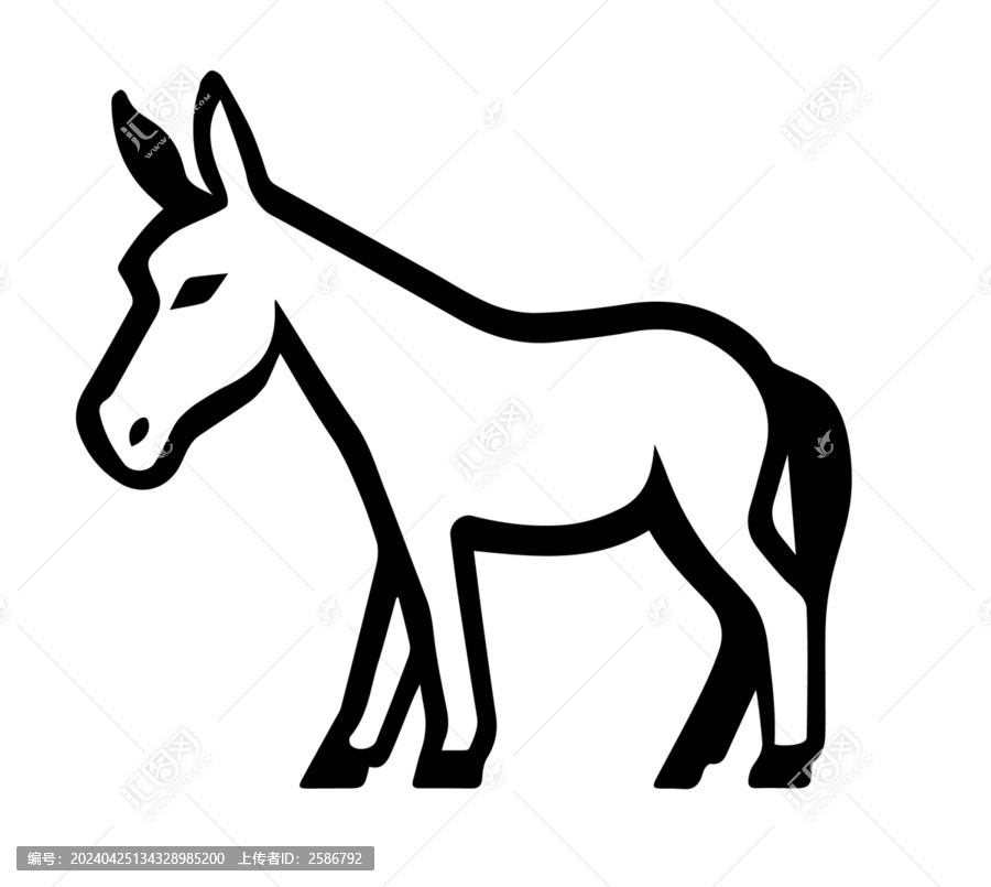 驢子圖標(biāo)簡筆畫