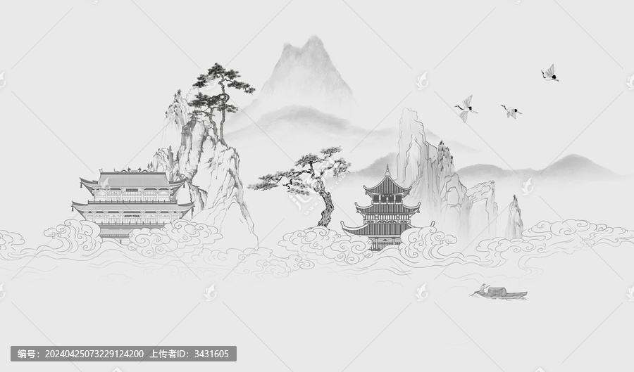 中式建筑裝飾畫