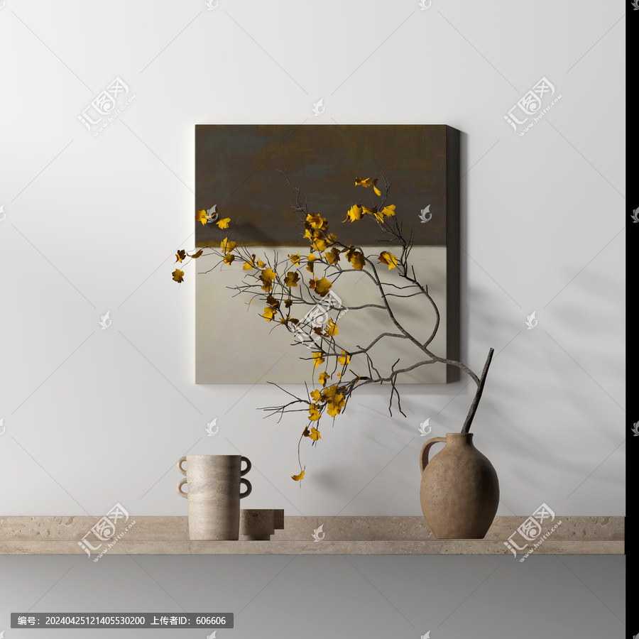 藝術(shù)花瓶墻布壁畫背景場景圖