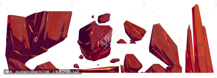 巖石裂縫中的巖漿素材集合