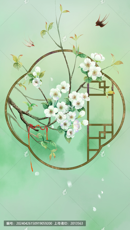 古風(fēng)梨花插畫