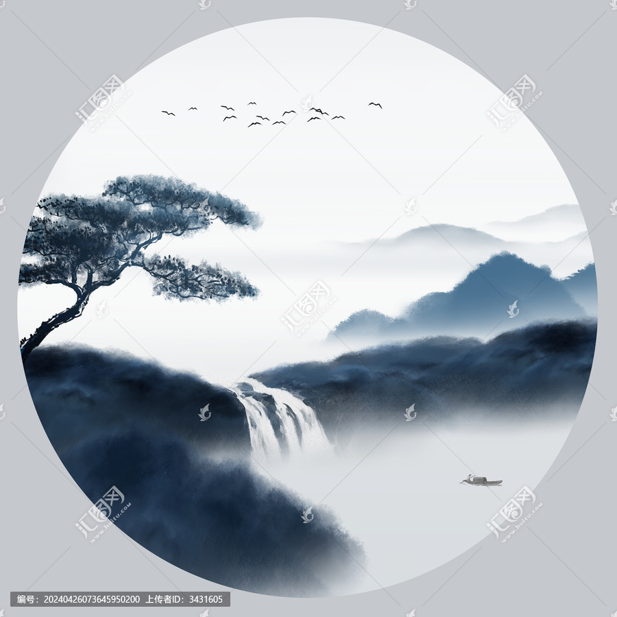 圓形山水畫