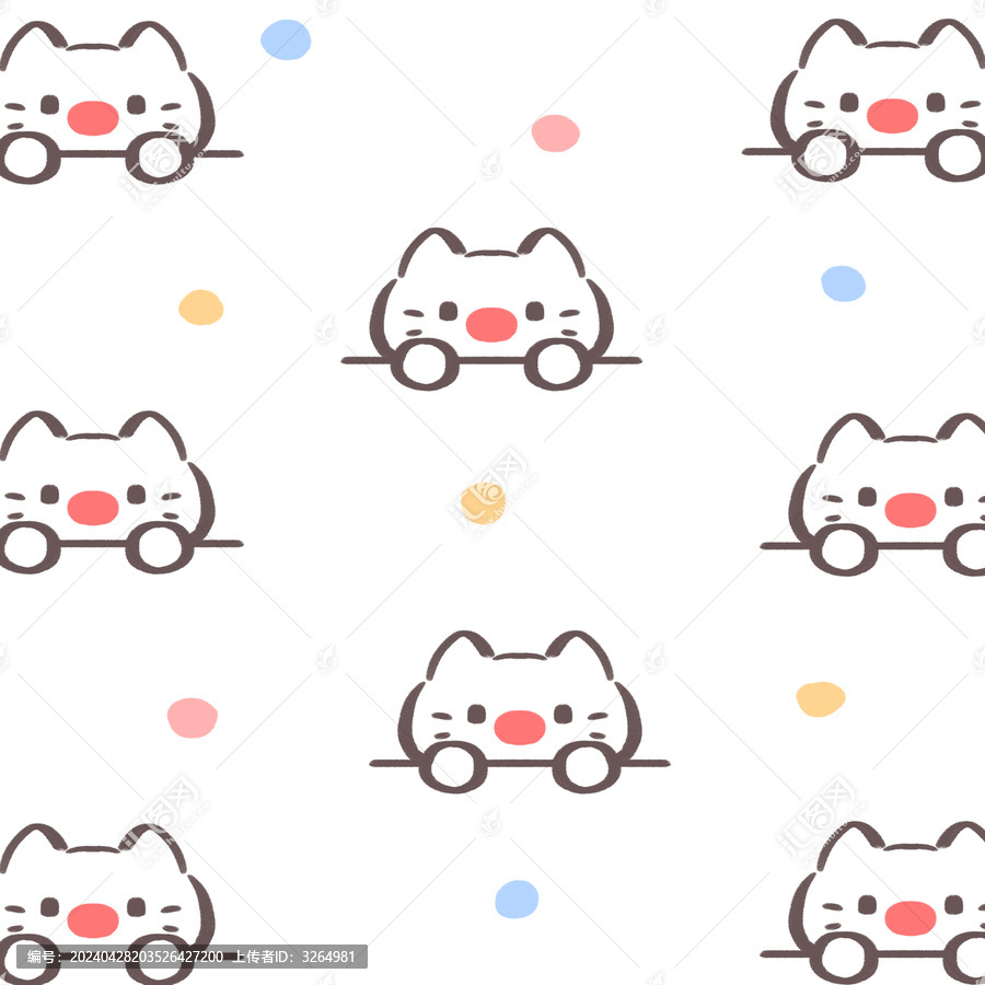 可愛貓咪圖案印花設(shè)計