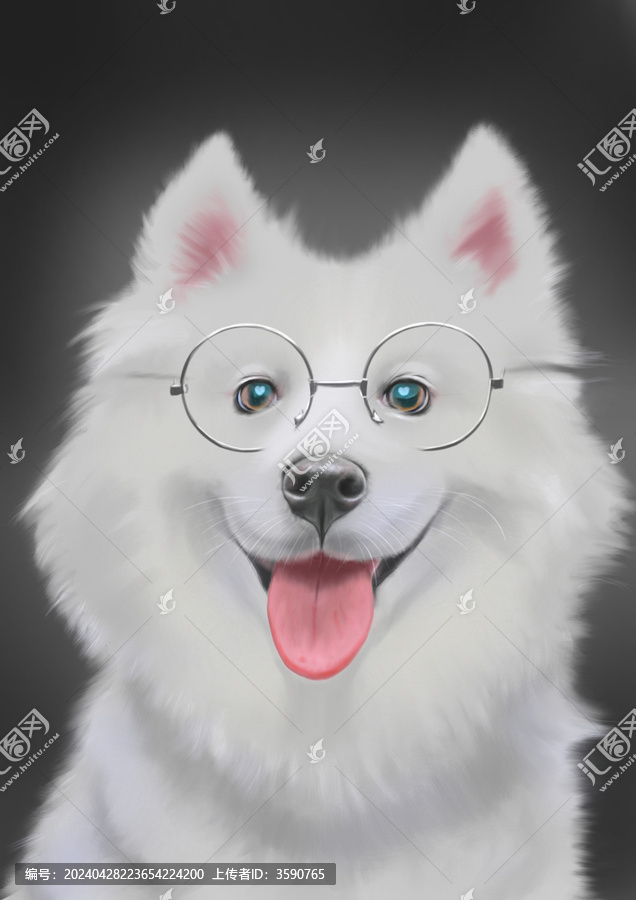 寵物插畫薩摩